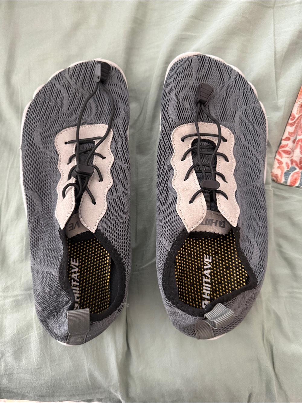 Gray Water Shoes with Elastic Lacing
